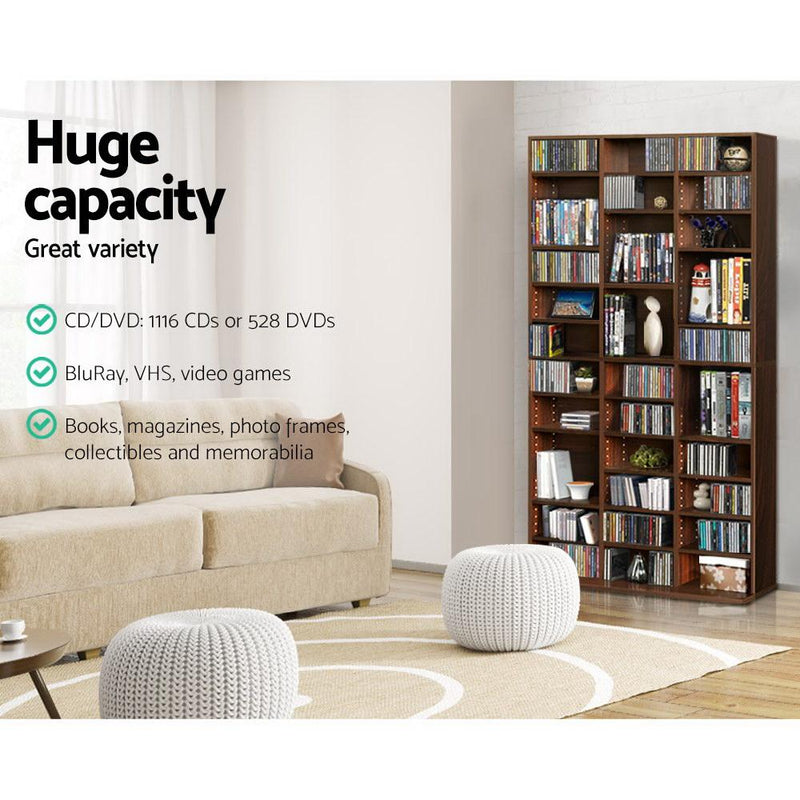 Bostin Life Adjustable Book Storage Shelf Rack Unit - Expresso Furniture > Living Room