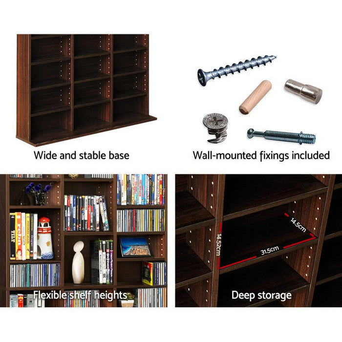 Bostin Life Adjustable Book Storage Shelf Rack Unit - Expresso Furniture > Living Room