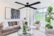 Bostin Life Devanti 52 Inch 1300Mm Ceiling Fan Wall Control 4 Wooden Blades Cooling Fans Black