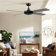 Bostin Life Devanti 52 Inch 1300Mm Ceiling Fan Wall Control 4 Wooden Blades Cooling Fans Black
