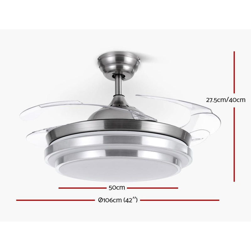 Bostin Life Retractable Blade Modern 42 Ceiling Fan Light With Remote Control Dropshipzone