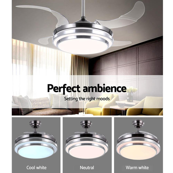 Bostin Life Retractable Blade Modern 42 Ceiling Fan Light With Remote Control Dropshipzone