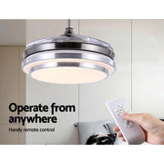 Bostin Life Retractable Blade Modern 42 Ceiling Fan Light With Remote Control Dropshipzone