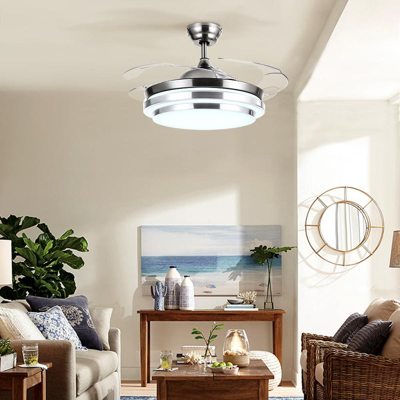 Bostin Life Retractable Blade Modern 42 Ceiling Fan Light With Remote Control Dropshipzone