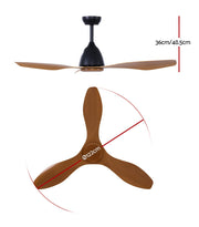 Bostin Life 48 Dc Motor Ceiling Fan With Remote 8H Timer Reverse Mode 5 Speeds Natural Dropshipzone