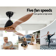 Bostin Life 48 Dc Motor Ceiling Fan With Remote 8H Timer Reverse Mode 5 Speeds Natural Dropshipzone