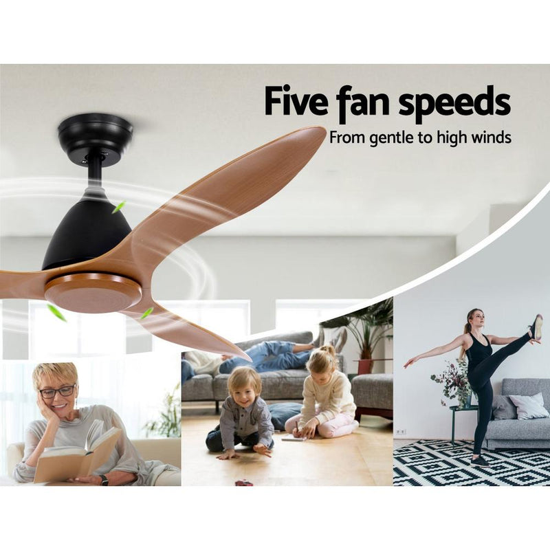 Bostin Life 48 Dc Motor Ceiling Fan With Remote 8H Timer Reverse Mode 5 Speeds Natural Dropshipzone