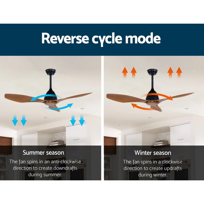 Bostin Life 48 Dc Motor Ceiling Fan With Remote 8H Timer Reverse Mode 5 Speeds Natural Dropshipzone