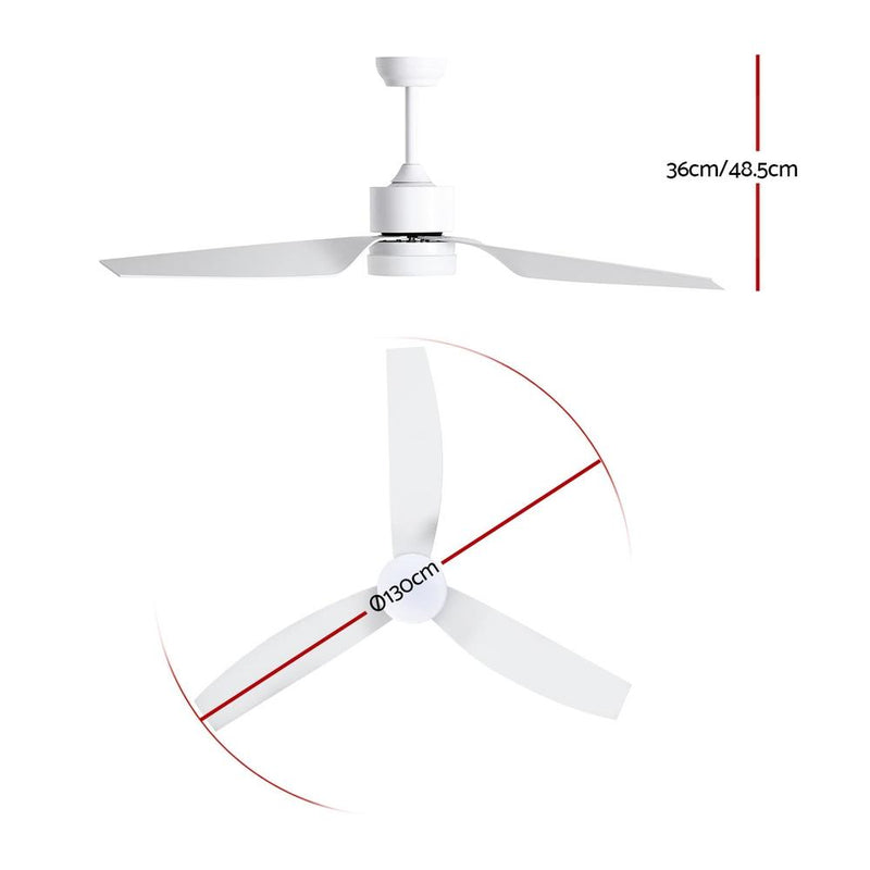 Bostin Life Devanti 52 Ceiling Fan With Led Light Dc Motor Remote Control 1300Mm White Dropshipzone