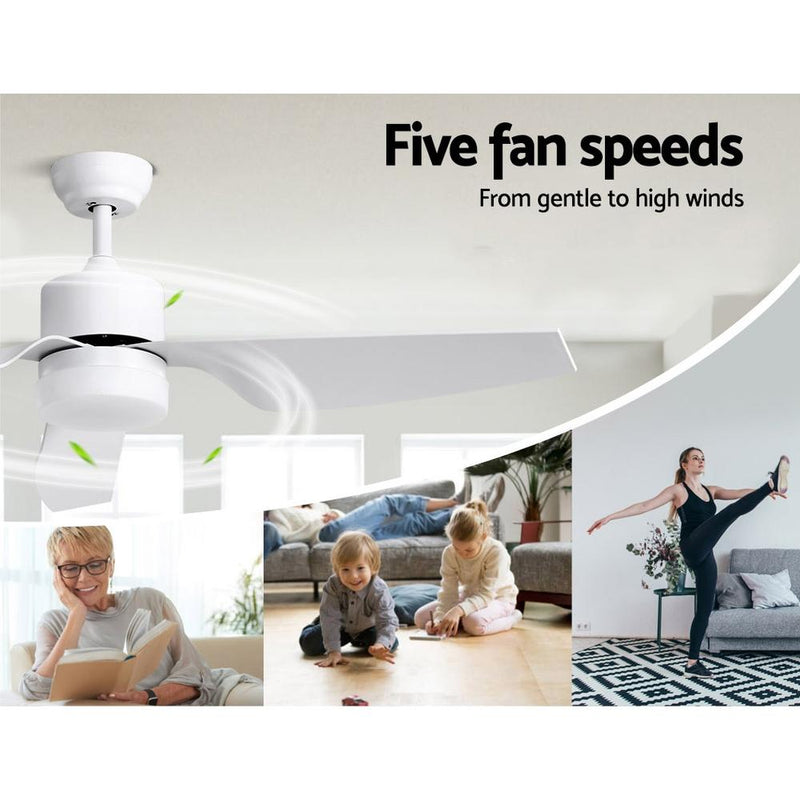 Bostin Life Devanti 52 Ceiling Fan With Led Light Dc Motor Remote Control 1300Mm White Dropshipzone