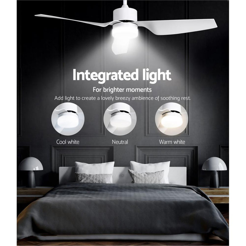 Bostin Life Devanti 52 Ceiling Fan With Led Light Dc Motor Remote Control 1300Mm White Dropshipzone