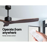 Bostin Life Devanti 52 Ceiling Fan With Remote Control Fans 3 Wooden Blades Timer 1300Mm