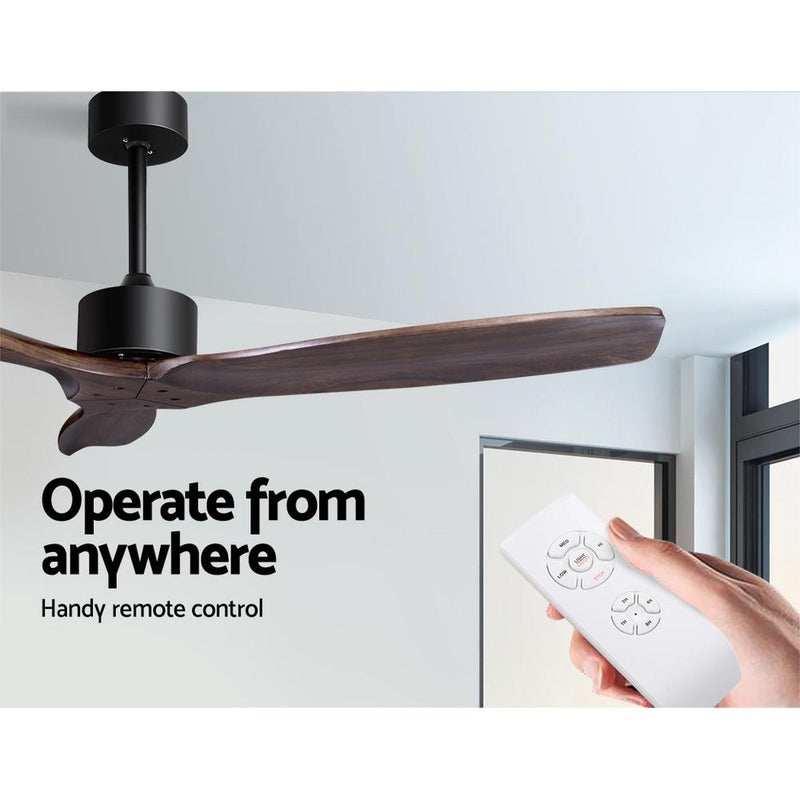 Bostin Life Devanti 52 Ceiling Fan With Remote Control Fans 3 Wooden Blades Timer 1300Mm
