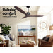 Bostin Life Devanti 52 Ceiling Fan With Remote Control Fans 3 Wooden Blades Timer 1300Mm
