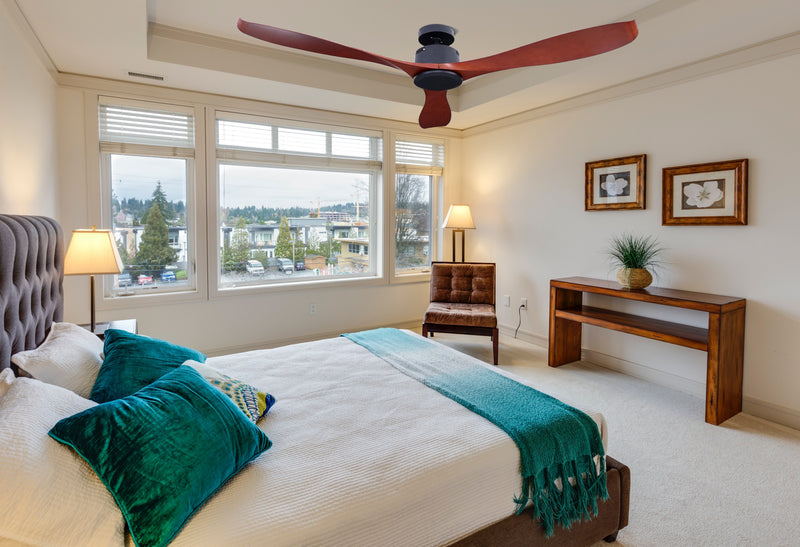 Bostin Life 56 Dc Motor Ceiling Fan With Remote 8H Timer Reverse Mode 5 Speeds Wooden Dropshipzone
