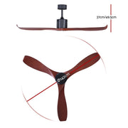 Bostin Life 56 Dc Motor Ceiling Fan With Remote 8H Timer Reverse Mode 5 Speeds Wooden Dropshipzone