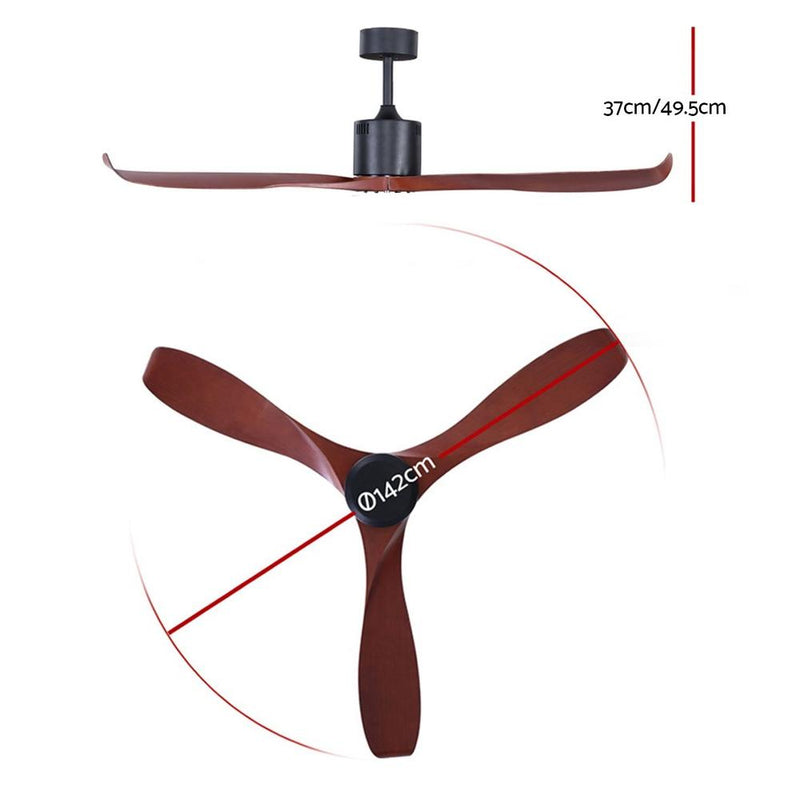 Bostin Life 56 Dc Motor Ceiling Fan With Remote 8H Timer Reverse Mode 5 Speeds Wooden Dropshipzone