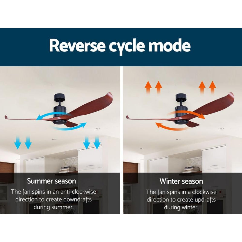 Bostin Life 56 Dc Motor Ceiling Fan With Remote 8H Timer Reverse Mode 5 Speeds Wooden Dropshipzone