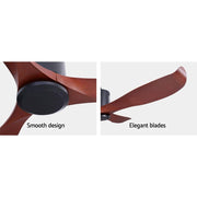 Bostin Life 56 Dc Motor Ceiling Fan With Remote 8H Timer Reverse Mode 5 Speeds Wooden Dropshipzone