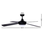 Bostin Life Devanti 52 Ceiling Fan With Light - Black Dropshipzone