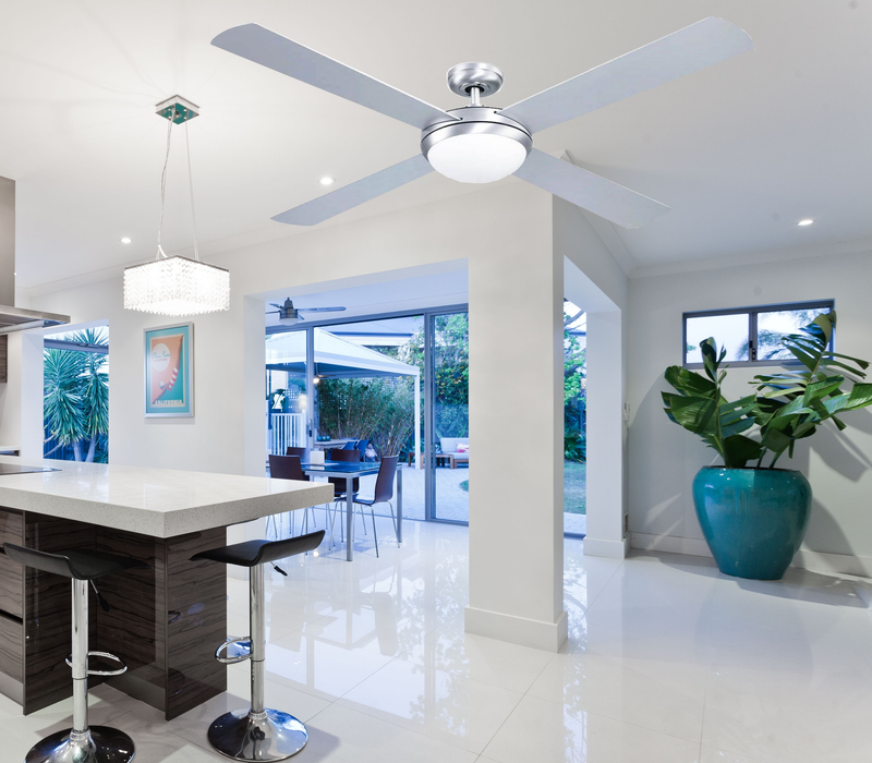 Bostin Life Devanti 52 Ceiling Fan With Light - Silver Dropshipzone