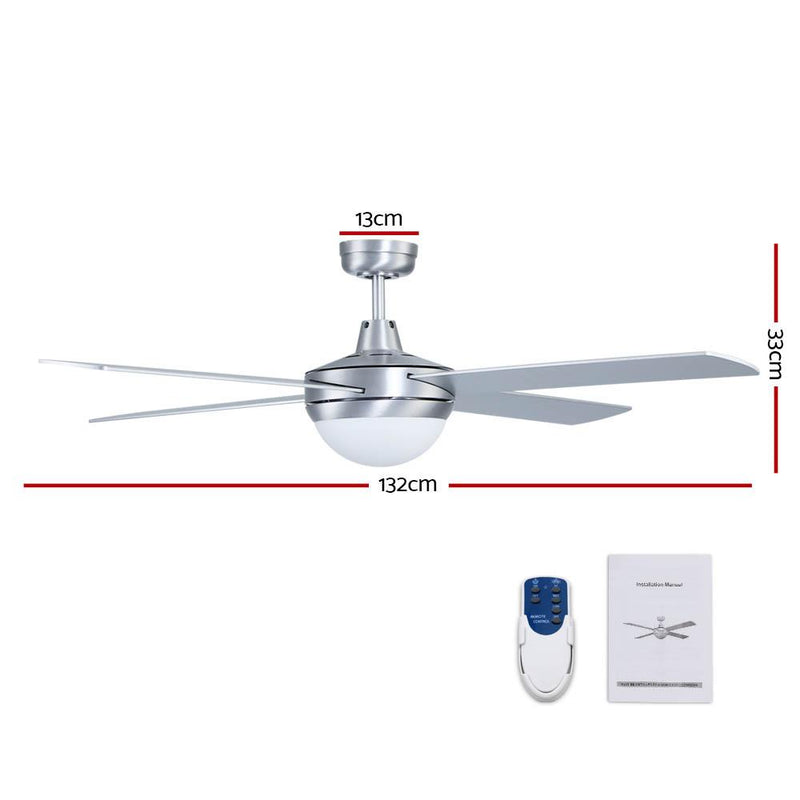 Bostin Life Devanti 52 Ceiling Fan With Light - Silver Dropshipzone