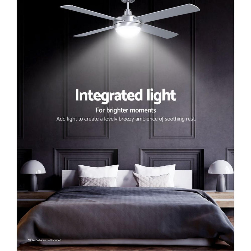 Bostin Life Devanti 52 Ceiling Fan With Light - Silver Dropshipzone