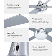 Bostin Life Devanti 52 Ceiling Fan With Light - Silver Dropshipzone