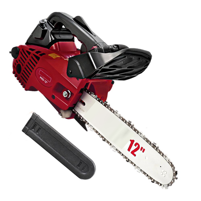 Petrol Powered 12" 25CC Commercial Chainsaw - Red & Black
