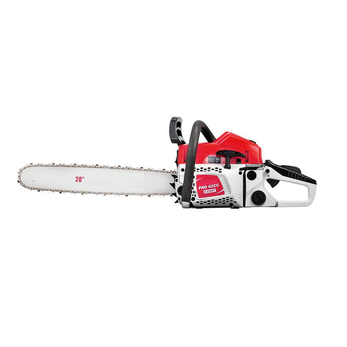 Petrol Powered 62CC 20" Commercial Petrol Chainsaw - Red & White