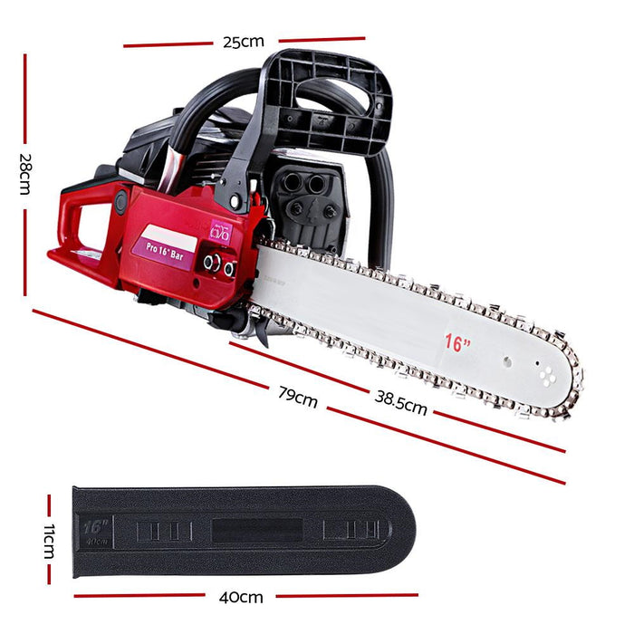 Petrol Powered 45CC 16" Commercial Chainsaw Black