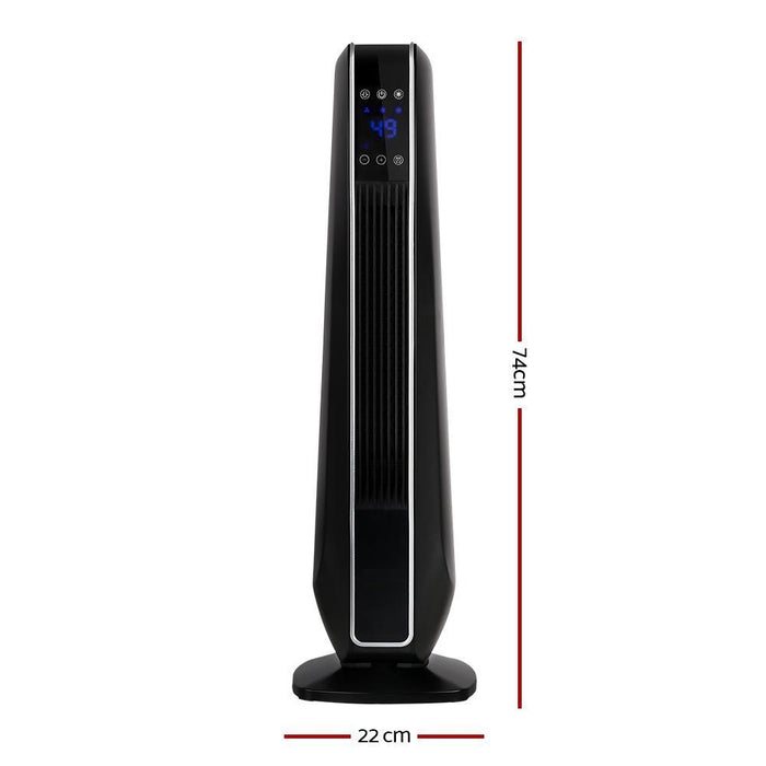 Electric 2400W Portable Oscillating Ceramic Tower Fan Heater with Remote Control