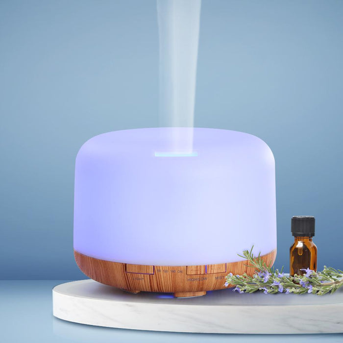 Bostin Life Devanti Aroma Diffuser Aromatherapy Led Night Light Air Humidifier Purifier Wood Grain