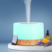 Bostin Life Devanti Aroma Diffuser Aromatherapy Led Night Light Air Humidifier Purifier Round Wood
