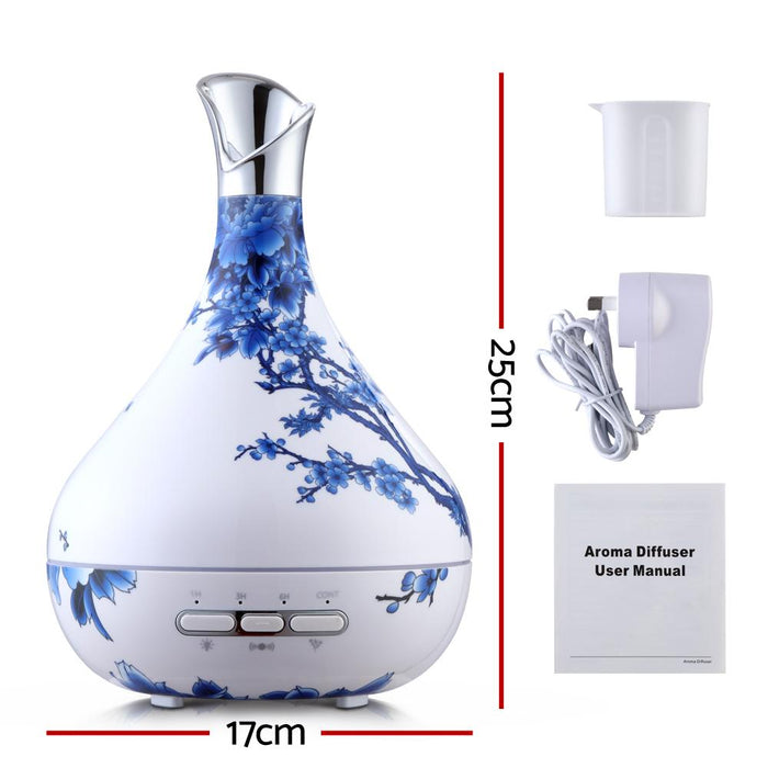 Bostin Life Devanti Aroma Diffuser Aromatherapy Led Night Light Air Humidifier Purifier Blue And