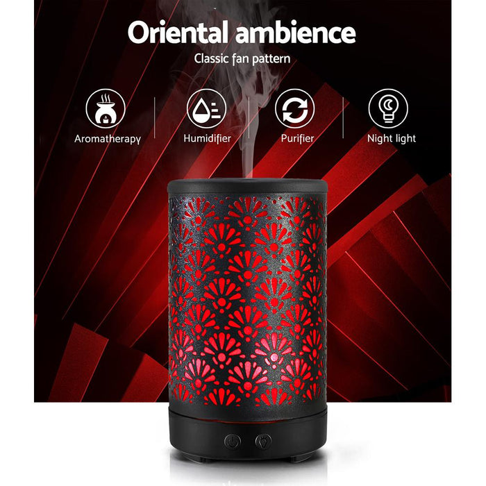 Bostin Life Aroma Diffuser Aromatherapy Essential Oils Metal Cover Ultrasonic Cool Mist 100Ml Remote