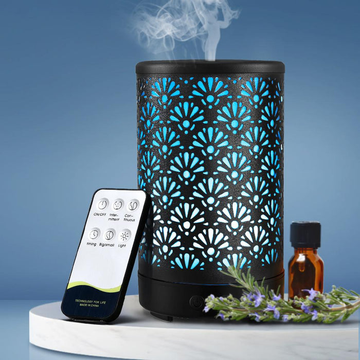 Bostin Life Aroma Diffuser Aromatherapy Essential Oils Metal Cover Ultrasonic Cool Mist 100Ml Remote