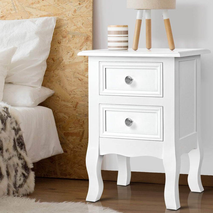 Bostin Life Artiss Bedside Tables Drawers Side Table French Storage Cabinet Nightstand Lamp