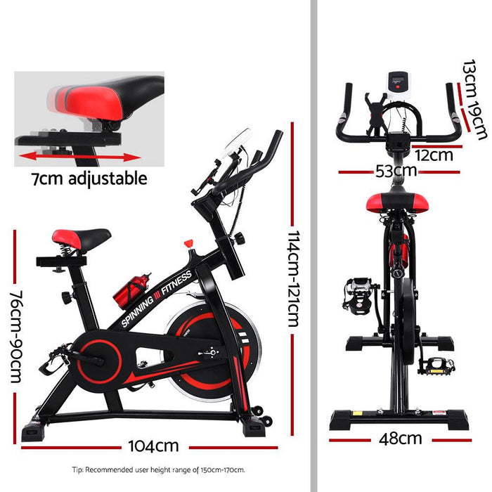 Bostin Life Spin Exercise Home Workout Flywheel Fitness Gym Bike With Bonus Phone Holder Sports &