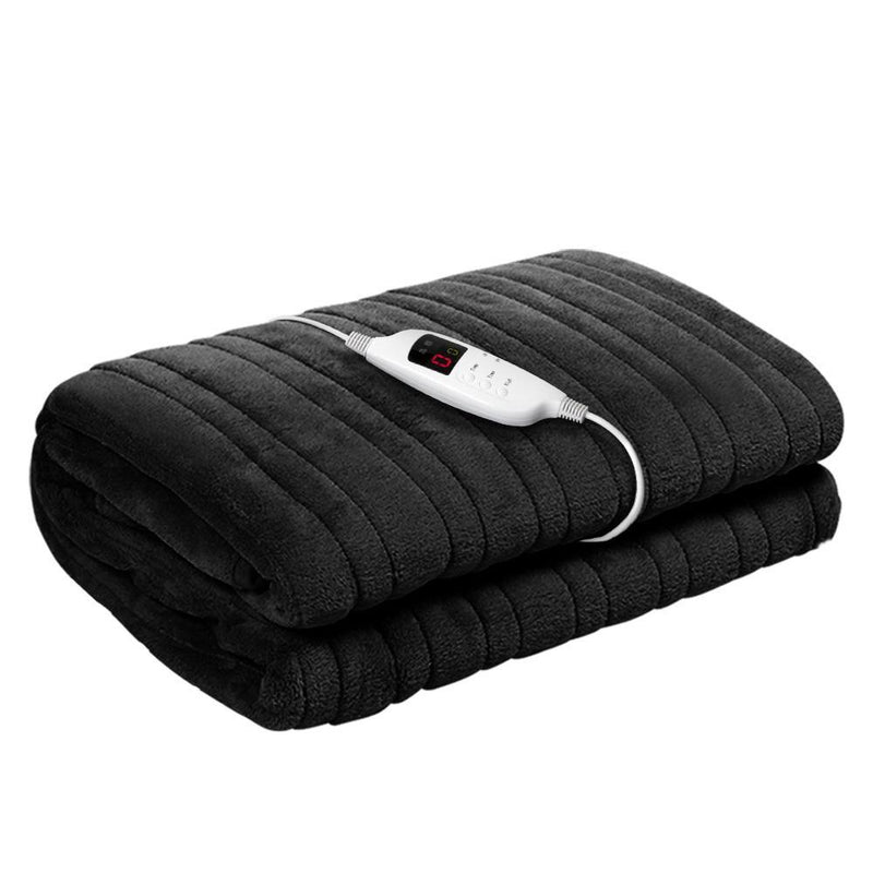 Bostin Life Heated Electric Fleece Throw Blanket Rug - Charcoal Home & Garden > Bed And Bath