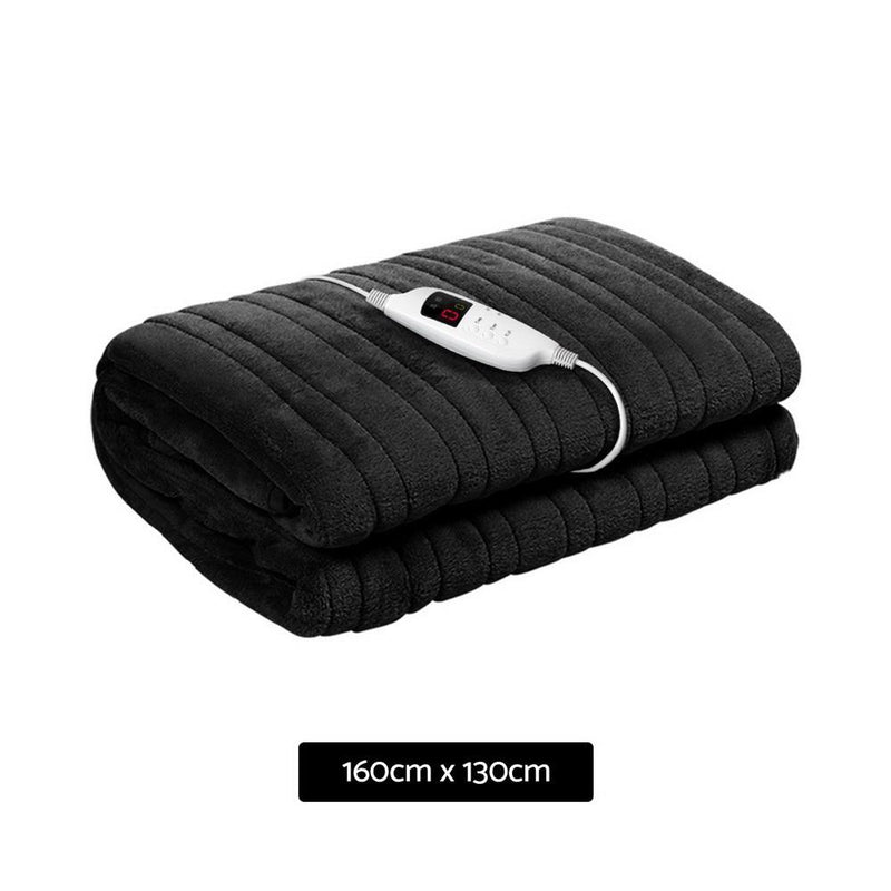 Bostin Life Heated Electric Fleece Throw Blanket Rug - Charcoal Home & Garden > Bed And Bath