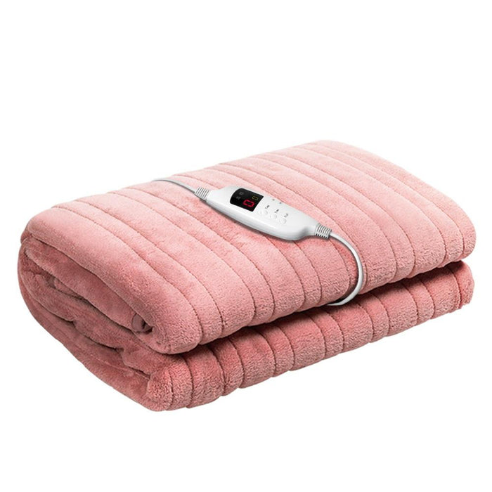 Bostin Life Heated Electric Fleece Throw Blanket Rug - Pink Home & Garden > Bed And Bath