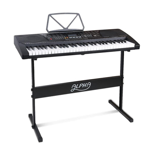 Alpha 61 Key Lighted Electronic Piano Keyboard Lcd Electric W/ Holder Music Stand Audio & Video >