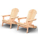 Bostin Life Set Of 2 Adirodack Outdoor Wooden Lounge Recliner Chairs - Natural Timber Furniture >