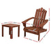 Bostin Life Outdoor Sun Lounge Beach Chairs Table Setting Wooden Adirondack Patio Chair Brwon