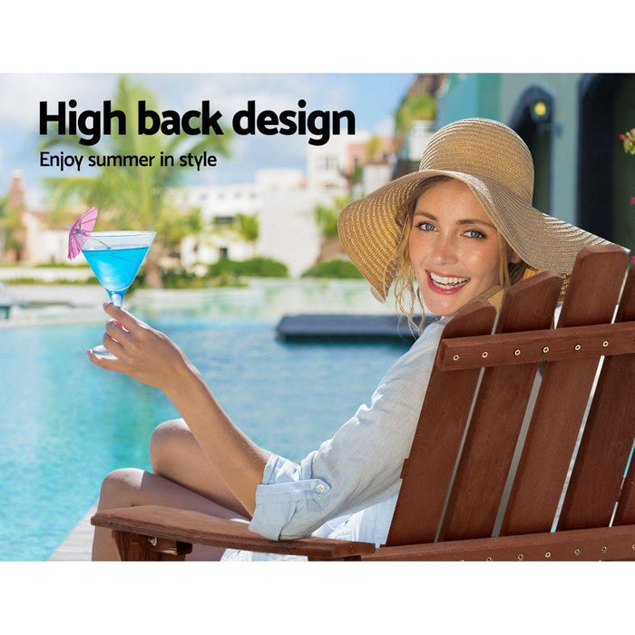Bostin Life Outdoor Sun Lounge Beach Chairs Table Setting Wooden Adirondack Patio Lounges Chair