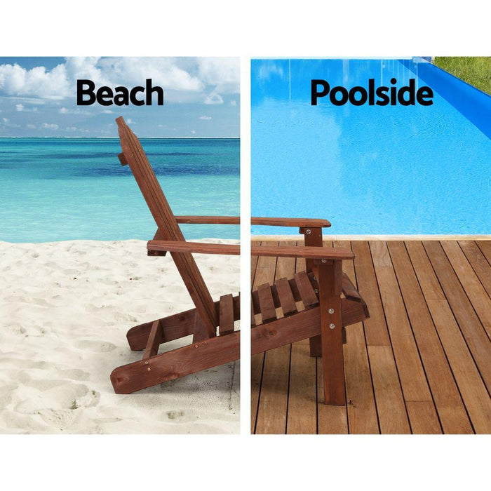 Bostin Life Outdoor Sun Lounge Beach Chairs Table Setting Wooden Adirondack Patio Lounges Chair