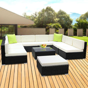 Gardeon 10Pc Outdoor Furniture Sofa Set Wicker Garden Patio Lounge >