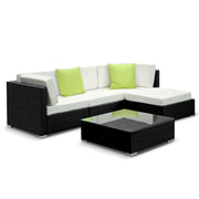 Bostin Life 5Pc Sofa Set With Storage Cover Outdoor Furniture Wicker Dropshipzone