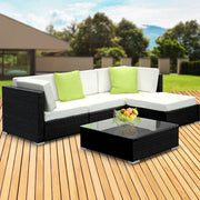 Bostin Life 5Pc Sofa Set With Storage Cover Outdoor Furniture Wicker Dropshipzone